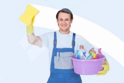 Domestic cleaning in a SW1 flat kitchen and living area