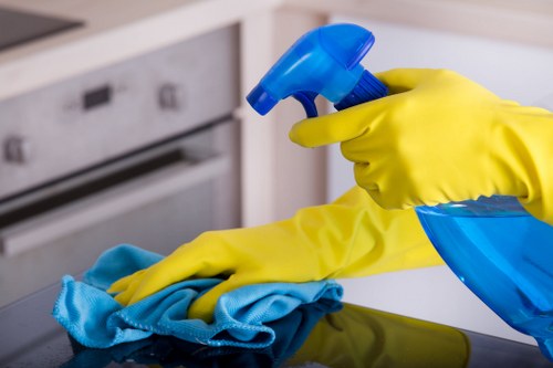 Local cleaners working in a central London flat near SW1
