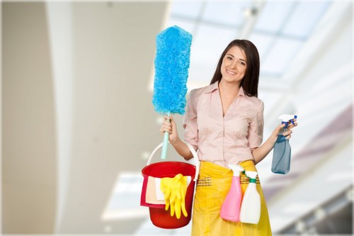 Local cleaning team working in a central London property near Victoria in SW1